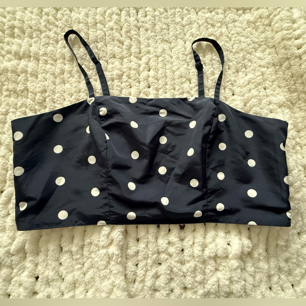 Old Navy Navy Blue Polka Dot Crop Top with skirt